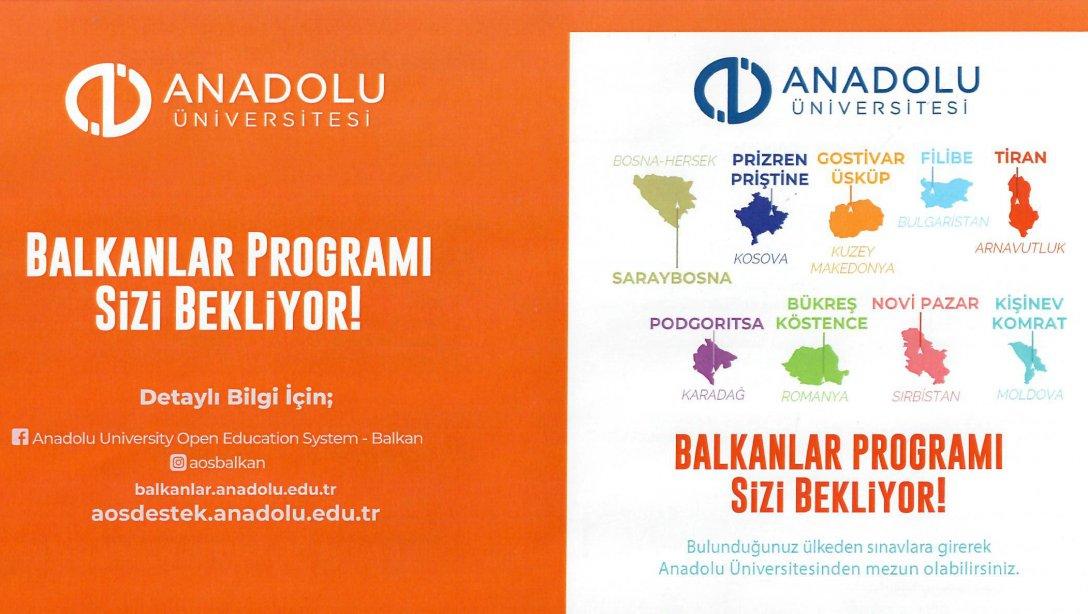 Anadolu Üniversitesi Balkanlar Programı Başvuruları Başladı